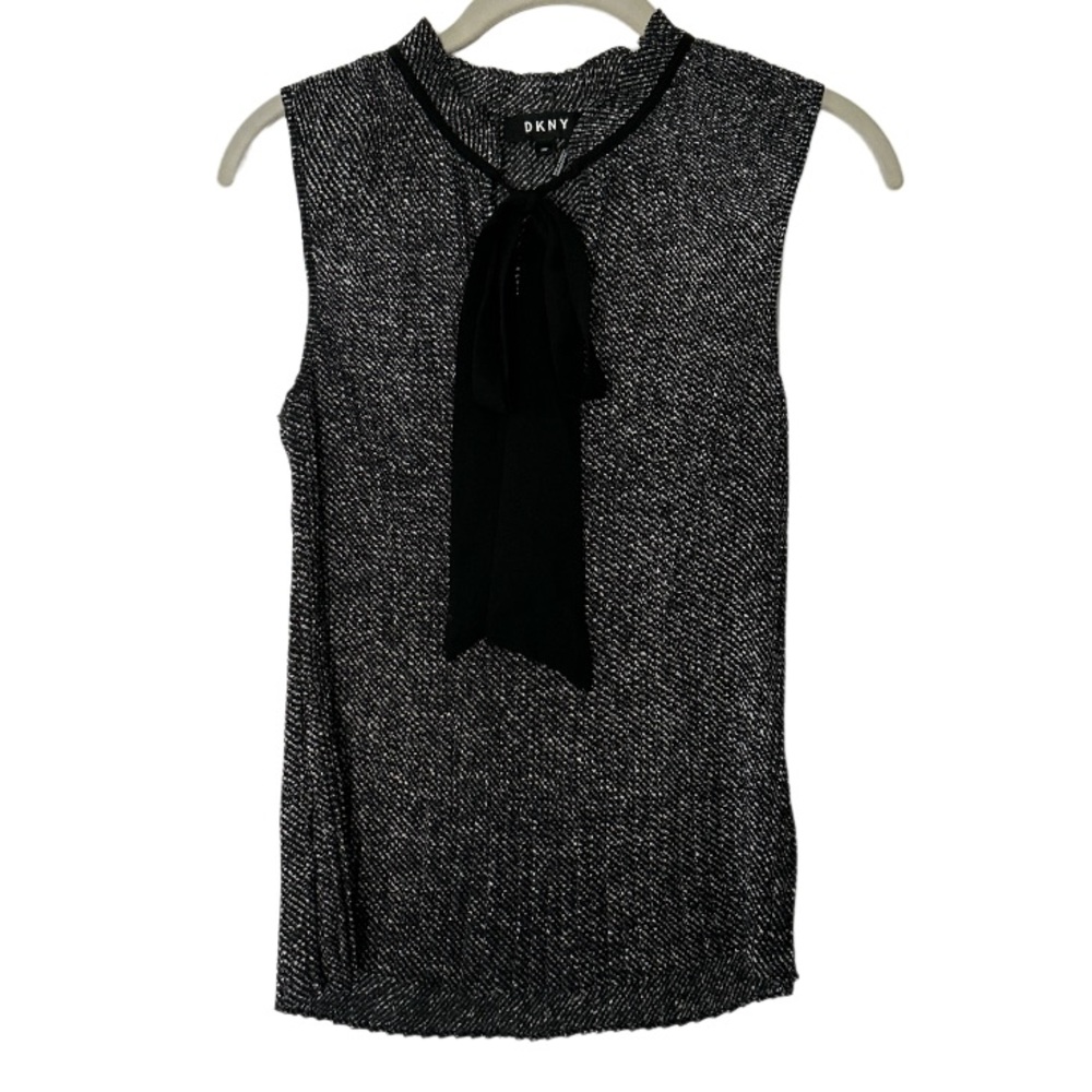 BRAND NEW DKNY - Sleeveless Pleated Tie Neck Top